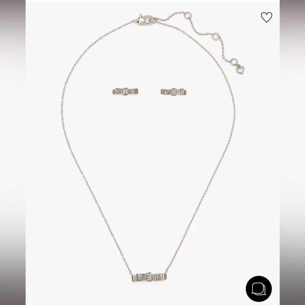 NWT Kate Spade Ribbon Earings and matching necklace set boxed. - Picture 5 of 6